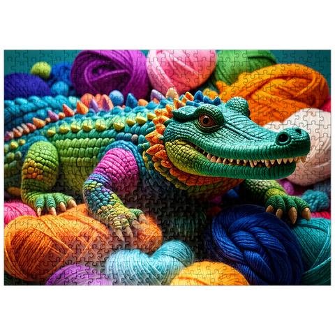 puzzleplate Rainbow Crocodile: Yarn Critters Collection 500 Jigsaw Puzzle