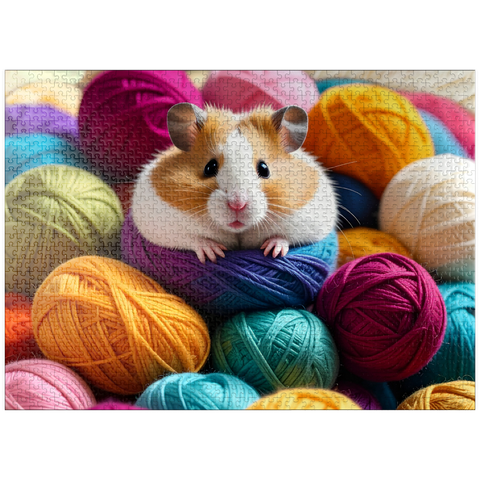 puzzleplate Cozy Hamster: Yarn Critters Collection 1000 Jigsaw Puzzle