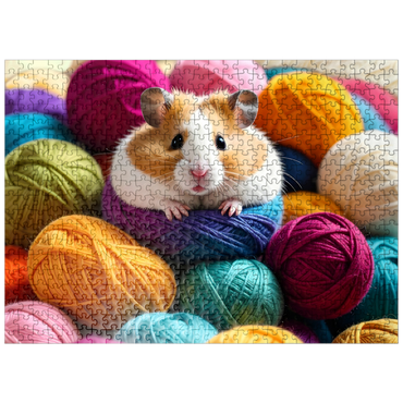 puzzleplate Cozy Hamster: Yarn Critters Collection 500 Jigsaw Puzzle