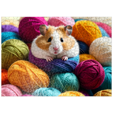puzzleplate Cozy Hamster: Yarn Critters Collection 500 Jigsaw Puzzle