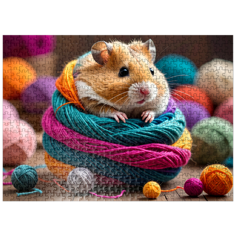 puzzleplate Hamster Ball: Yarn Critters Collection 500 Jigsaw Puzzle