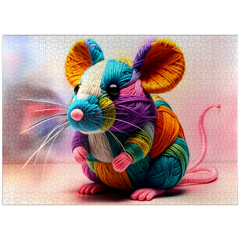 puzzleplate Rainbow Mouse: Yarn Critters Collection 1000 Jigsaw Puzzle