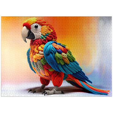 puzzleplate Rainbow Parrot: Yarn Critters Collection 1000 Jigsaw Puzzle
