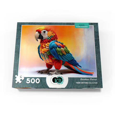 Rainbow Parrot: Yarn Critters Collection 500 Jigsaw Puzzle box view3