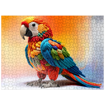 puzzleplate Rainbow Parrot: Yarn Critters Collection 500 Jigsaw Puzzle