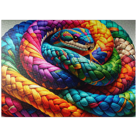 puzzleplate Rainbow Snake: Yarn Critters Collection 1000 Jigsaw Puzzle