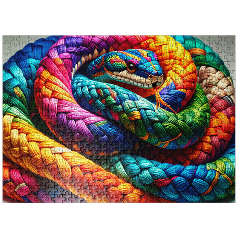 puzzleplate Rainbow Snake: Yarn Critters Collection 500 Jigsaw Puzzle