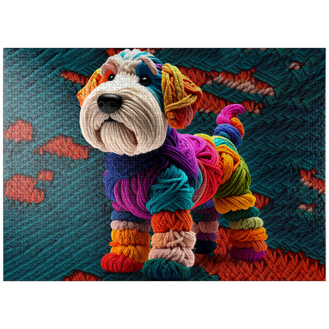 puzzleplate Terrier Dog: Yarn Critters Collection 1000 Jigsaw Puzzle