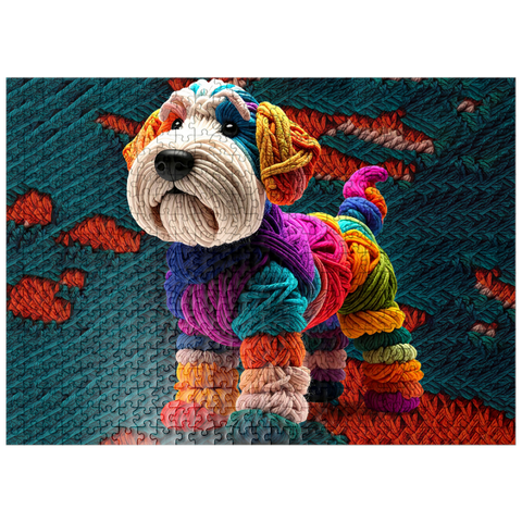puzzleplate Terrier Dog: Yarn Critters Collection 500 Jigsaw Puzzle