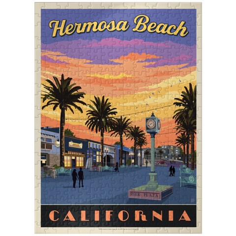 puzzleplate Hermosa Beach Pier Sunset Charm, California 300 Jigsaw Puzzle