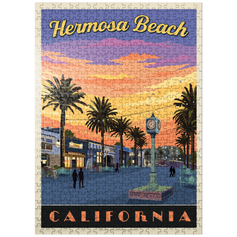 puzzleplate Hermosa Beach Pier Sunset Charm, California 500 Jigsaw Puzzle