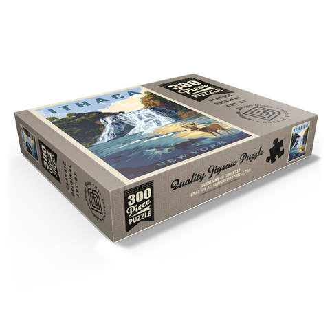 Ithaca Waterfall Deer Scenic Serenity, New York 300 Jigsaw Puzzle box view1