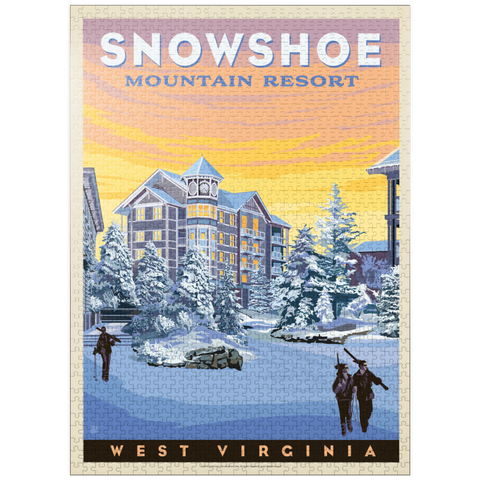 puzzleplate Snowshoe Mountain Resort Winter Charm, West Virginia 1000 Jigsaw Puzzle