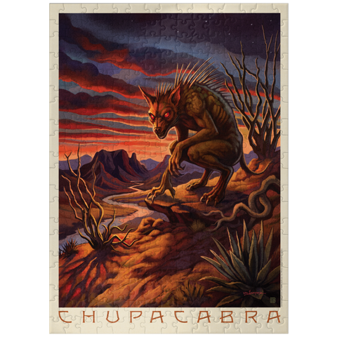puzzleplate Mythical Creatures, Chupacabra Desert Sunset Legend 300 Jigsaw Puzzle