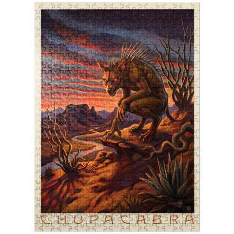 puzzleplate Mythical Creatures, Chupacabra Desert Sunset Legend 500 Jigsaw Puzzle