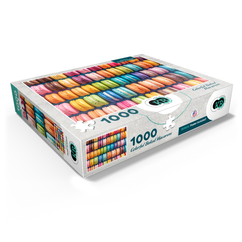 Colorful Baked Macarons 1000 Jigsaw Puzzle box view1