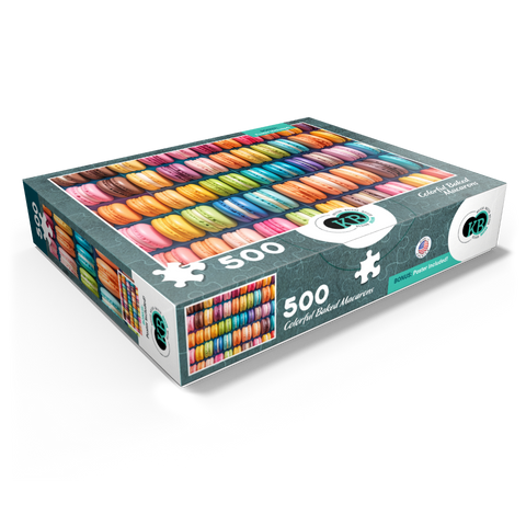 Colorful Baked Macarons 500 Jigsaw Puzzle box view1