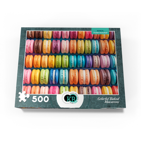 Colorful Baked Macarons 500 Jigsaw Puzzle box view3