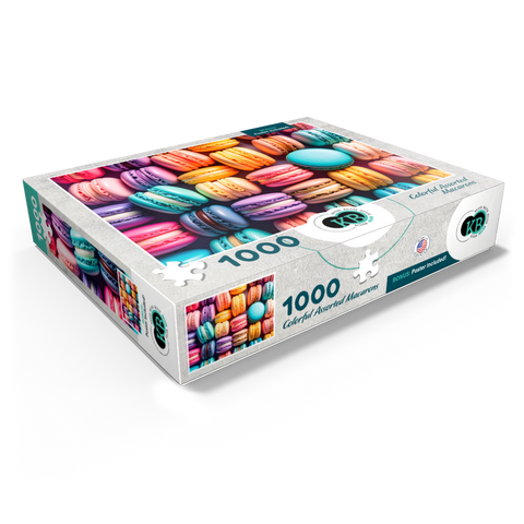Assorted Colorful Macarons 1000 Jigsaw Puzzle box view1