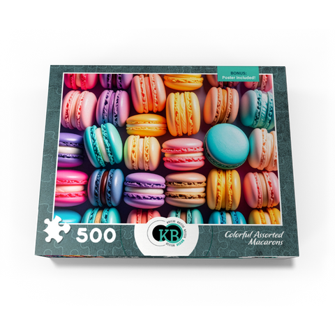 Assorted Colorful Macarons 500 Jigsaw Puzzle box view3