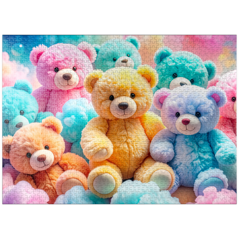 puzzleplate Fluffy Cloud Rainbow Bears 1000 Jigsaw Puzzle