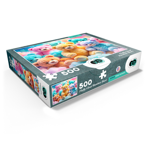 Fluffy Cloud Rainbow Bears 500 Jigsaw Puzzle box view1