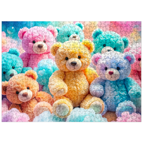puzzleplate Fluffy Cloud Rainbow Bears 500 Jigsaw Puzzle