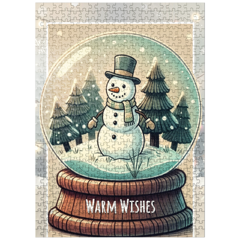 puzzleplate Warm Wishes Snowman 500 Jigsaw Puzzle
