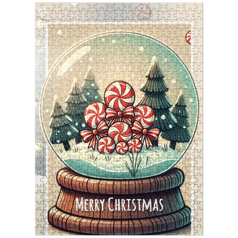 puzzleplate Holiday Peppermint Candies 500 Jigsaw Puzzle