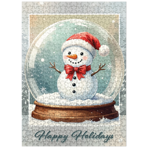 puzzleplate Jolly Holiday Snowman 500 Jigsaw Puzzle