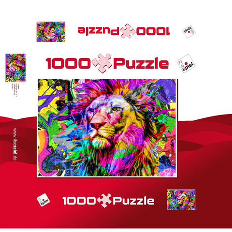 Fantastic lion 1000 Jigsaw Puzzle box 3D Modell