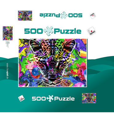 Fantastic leopard 500 Jigsaw Puzzle box 3D Modell