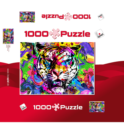Fantastic tiger 1000 Jigsaw Puzzle box 3D Modell