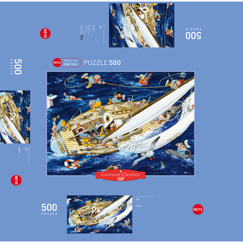 Sailors - Jean-Jacques Loup - Cartoon Classics 500 Jigsaw Puzzle box 3D Modell