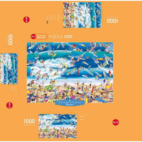 Surfing - Blachon - Cartoon Classics 1000 Jigsaw Puzzle box 3D Modell
