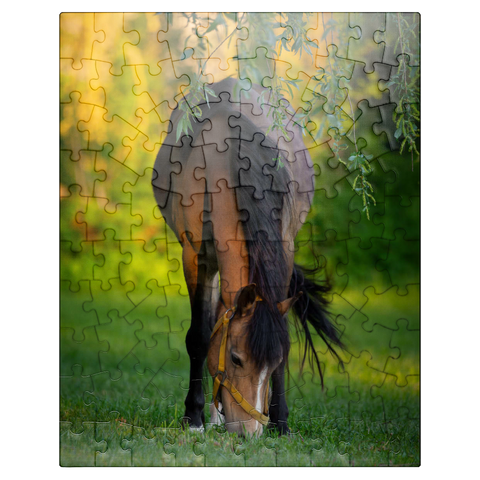 puzzleplate Pony in Garden 100 Jigsaw Puzzle