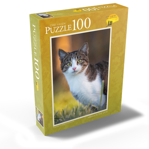 Minka in dew - cute cat 100 Jigsaw Puzzle box view1