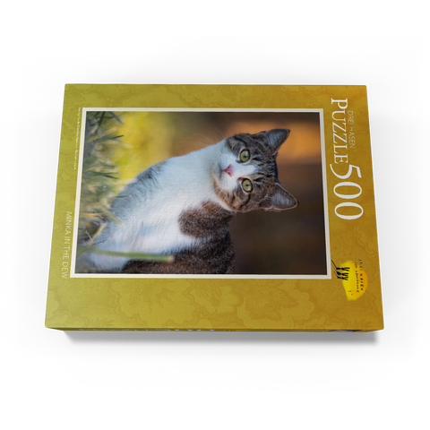 Minka in dew - cute cat 500 Jigsaw Puzzle box view1