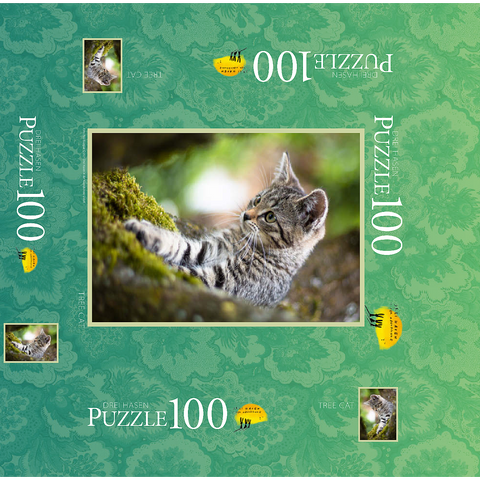 Treecat - cat climbing in tree 100 Jigsaw Puzzle box 3D Modell