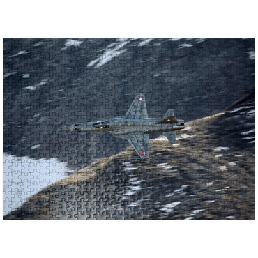 puzzleplate Northrop F-5E Tiger II - through the Alps 500 Jigsaw Puzzle