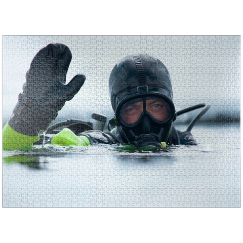 puzzleplate Under ice diving 1000 Jigsaw Puzzle