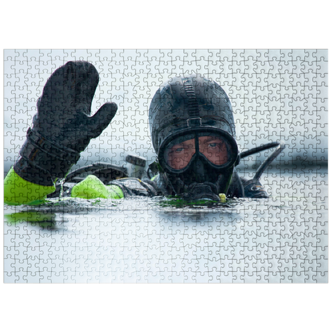 puzzleplate Under Ice Diving 500 Jigsaw Puzzle