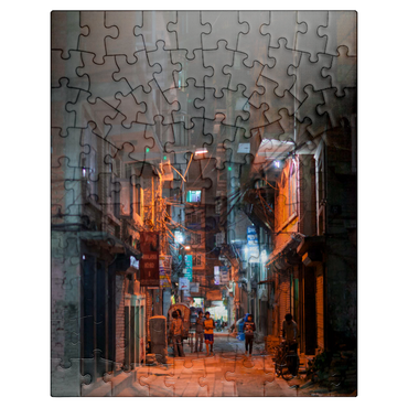 puzzleplate Kathmandu by night 100 Jigsaw Puzzle