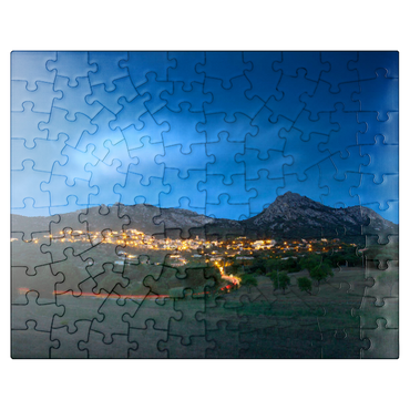 puzzleplate City at the base of the Mountain 100 Jigsaw Puzzle