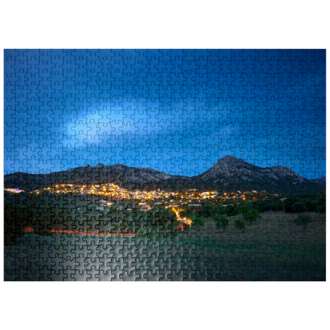 puzzleplate City at the base of the Mountain 500 Jigsaw Puzzle