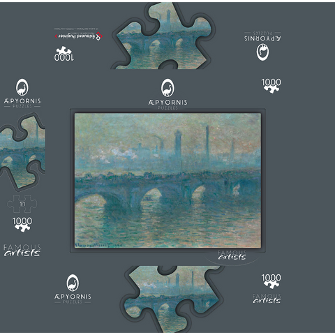 Waterloo Bridge, Gray Weather (1900) by Claude Monet 1000 Jigsaw Puzzle box 3D Modell