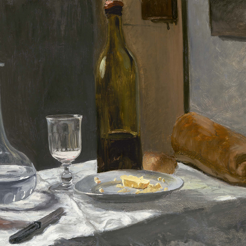 Still Life with Bottle, Carafe, Bread, and Wine (1862 -1863) by Claude Monet 1000 Jigsaw Puzzle 3D Modell