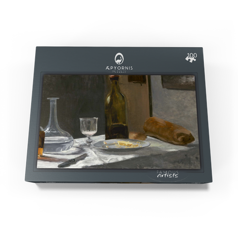 Still Life with Bottle Carafe Bread and Wine 1862 -1863 by Claude Monet 100 Jigsaw Puzzle box view1