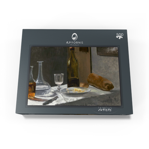 Still Life with Bottle Carafe Bread and Wine 1862 -1863 by Claude Monet 500 Jigsaw Puzzle box view1