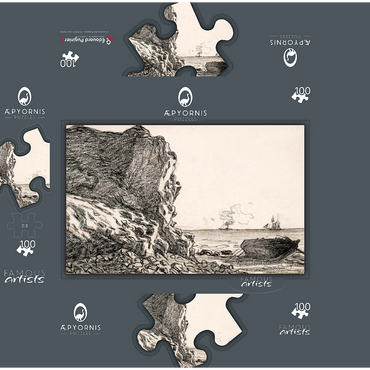 Cliffs and Sea Sainte-Adresse 1864 by Claude Monet 100 Jigsaw Puzzle box 3D Modell